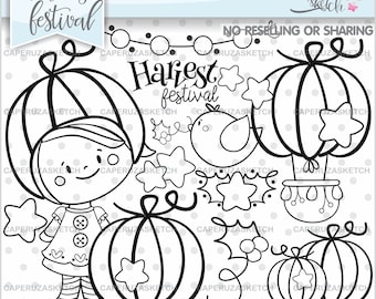 Autumn Stamps, Autumn Digital Stamps, Harvest Festival Stamps, COMMERCIAL USE, Harvest Festival, Pumpkin Stamps, Pumpkin Clipart, Pumpkin