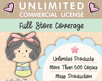 Commercial License, Clipart Commercial License, UNLIMITED Production Quantity, One Time Commercial License, Unlimited License, Clipart