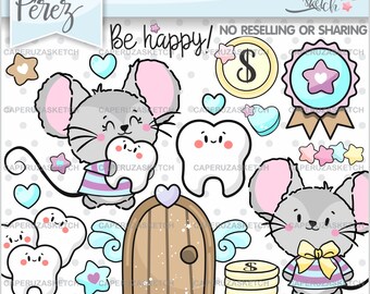 The Tooth Mouse Clipart, Mouse Clipart, COMMERCIAL USE, Mouse Graphics, Tooth Clipart, Ratón Pérez, Perez Mouse, Mice, Mouse, Teeth, Tooth