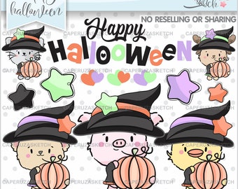 Halloween Clipart,Halloween Clip Art, COMMERCIAL USE, Witch Clip Art, Halloween Images, Halloween Party, Halloween Decor, Halloween Graphics