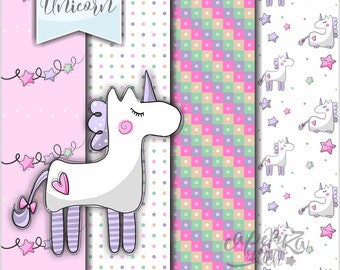 Unicorn Digital Paper, Unicorn Pattern, Unicorn Texture, COMMERCIAL USE, Unicorn Gift Wrap, Unicorn Gift Wrapping,