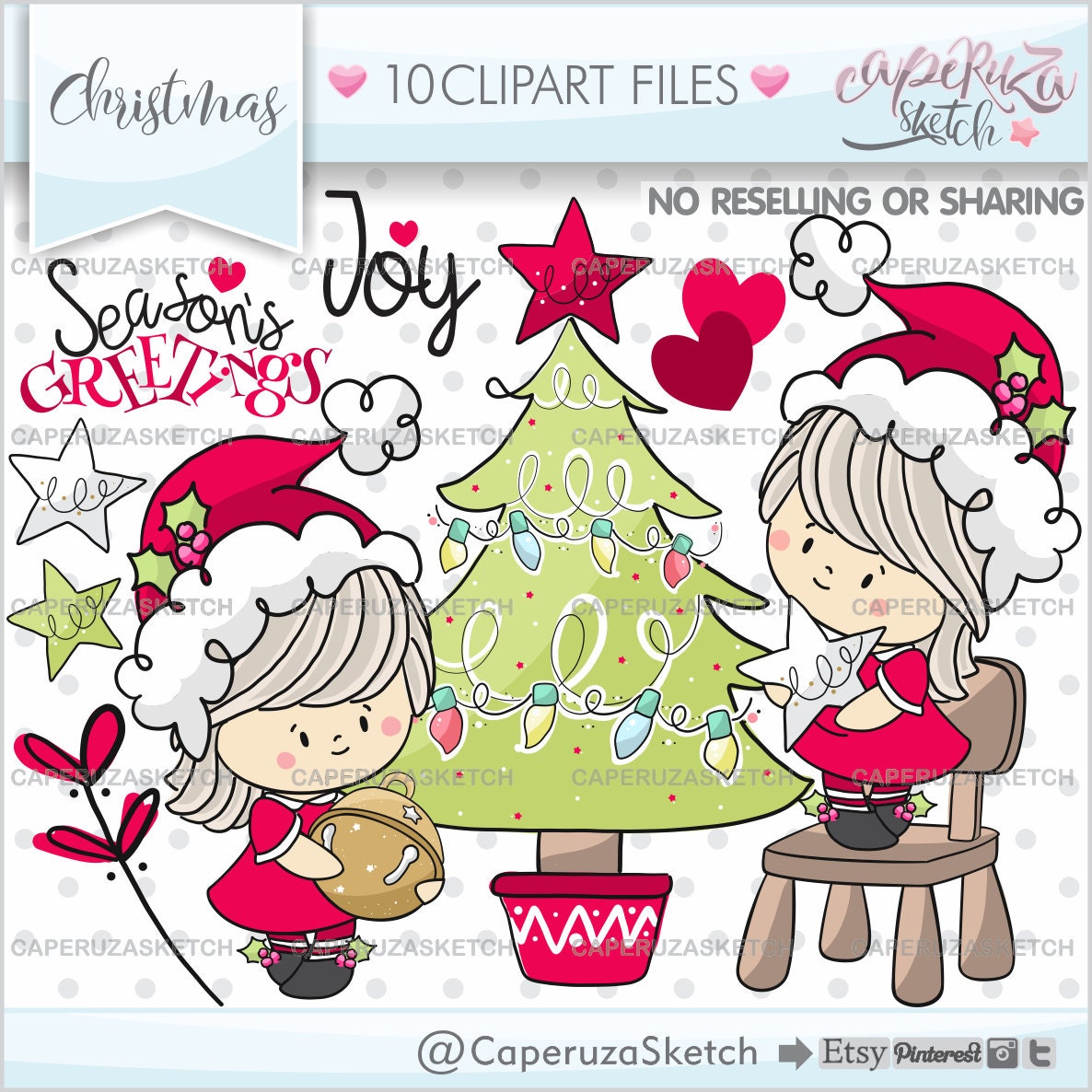 Christmas Clipart Christmas Graphics COMMERCIAL USE Etsy