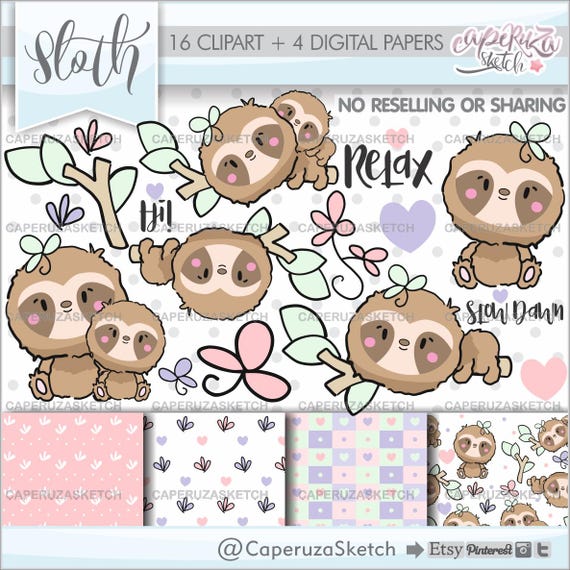 Sleepy Sloth Clips Sleepy Sloth Clips