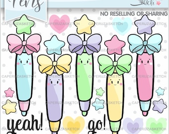 Pen Clipart, School Clipart, COMMERCIAL USE, Color Pencil Clipart, Back to School, School Graphics, Color Clipart, Planner Stickers, School