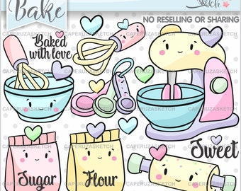 Baking Clipart, Baking Graphics, Kitchen Clipart, COMMERCIAL USE, Baker Clipart, Baking Supplies, Kitchen Tool Clipart, Baking Equipment