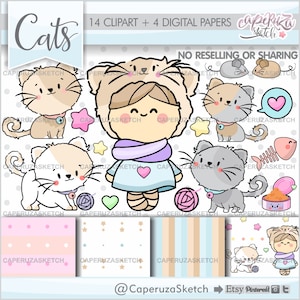 Katze Clipart, Katzenmama Clipart, Kitty Clipart, Katzengrafik, Katzenmama Grafik, Kätzchen Clipart, Katzenlady Clipart, verrückte Katzenlady, KOMMERZIELLE NUTZUNG