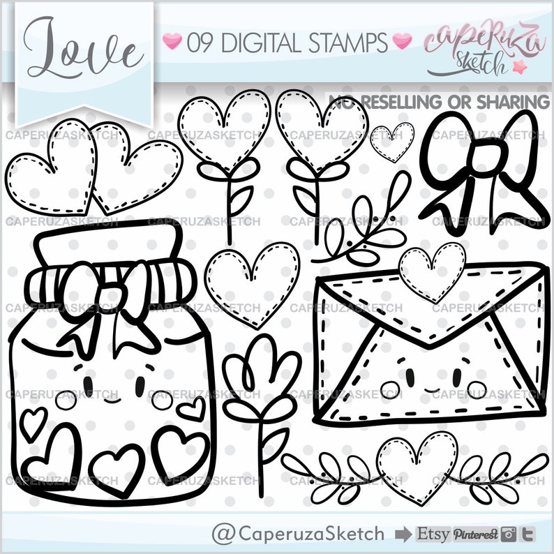 Valentine's Day Stamps Valentine's Day Valentines Etsy