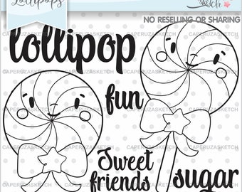 Candy Stamp, Candy Digi Stamp, Lollipop Digistamp, COMMERCIAL USE, Lollipop Stamps, Sweet Digistamp, Caramel Stamp, Lollipop Clipart, Sweet