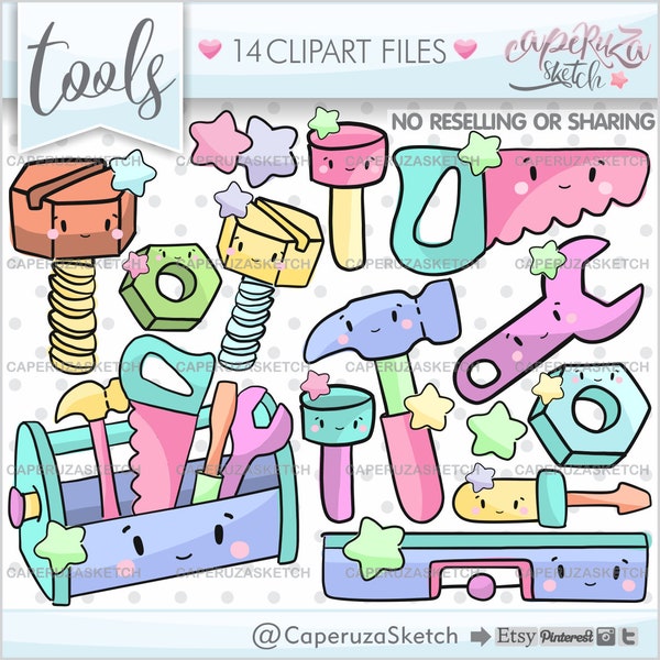 Tools Clipart, Tools Graphics, COMMERCIAL USE, Toolbox Clipart, Woodwork Clipart, Home Tools, Carpentry Clipart, Fathers Day Clipart