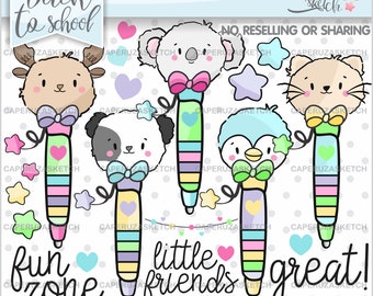 Pen Clipart, School Clipart, COMMERCIAL USE, Color Pencil Clipart, Back to School, School Graphics, Color Clipart, Planner Stickers, School