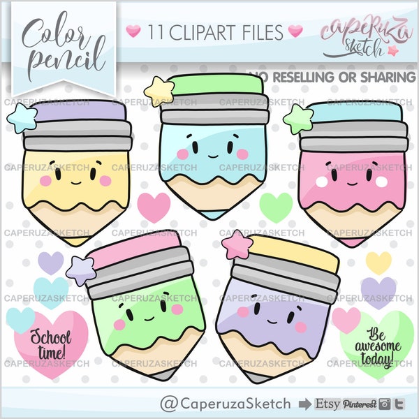 Farbstift Clipart, Regenbogen Malstift, KOMMERZIELLE NUTZUNG, Bleistift Clipart, Farbe Clipart, Schule Clipart, Back to School Clipart, Farbe