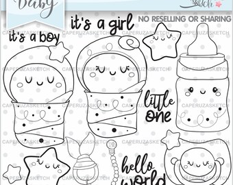 Baby Stamps, New Born Stamps, Welcome Stamps, COMMERCIAL USE, Planner Stamps, Baby Coloring Pages, Baby Boy Party, Baby Shower Stamps, Stamp