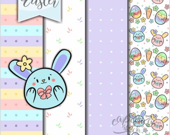 Spring Digital Papers, Easter Digital Papers, COMMERCIAL USE, Rabbit Digital Papers, Bunny Digital Papers, Spring Patterns, Easter Patterns