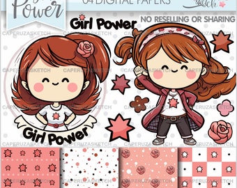 Girl Power Clipart, Strong Women Clipart, Girl Empowerment, Feminist Clipart, Women's Day, Strong Woman Clipart, Planner Girl Boss, Boss