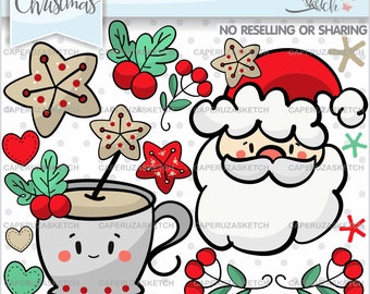 Christmas Clipart, Christmas Graphics, COMMERCIAL USE, Santa Claus Clipart, Noel Clipart, Clip Art Christmas, Christmas Decor, Santa Claus