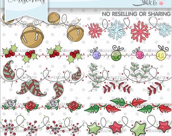 Christmas Clip Art, Christmas Garlands, Christmas Graphics, COMMERCIAL USE, Christmas Decor, Christmas Images, Christmas Ornaments