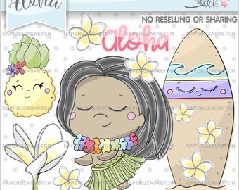 Summer Clipart, Summer Graphics, Aloha Clipart, Aloha Graphics, COMMERCIAL USE Clipart, Hula Clipart, Hawaiian Clipart, Beach Clipart