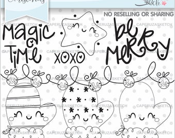 Christmas Stamp, Christmas Gloves Stamp, Christmas Coloring Page, COMMERCIAL USE, Christmas Clipart, Christmas Gloves Clipart, Christmas