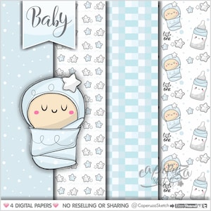 Baby Digital Paper, Baby Pattern, Baby Boy Pattern, COMMERCIAL USE, New Born Digital Paper, Welcome Baby Digital Paper, Welcome Baby Pattern