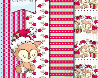 Christmas Digital Paper, Christmas Pattern, COMMERCIAL USE, Christmas Background, Planner Accesories, Digital Scrapbook Paper, Scrapbook