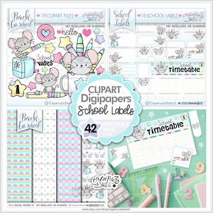 Clipart Escolar, Etiquetas Escolares Imprimíveis, Volta às Aulas, Gráficos Escolares, Clip Art Escolar, Etiquetas Escolares, Clipart de Mouse, Gráficos de Mouse