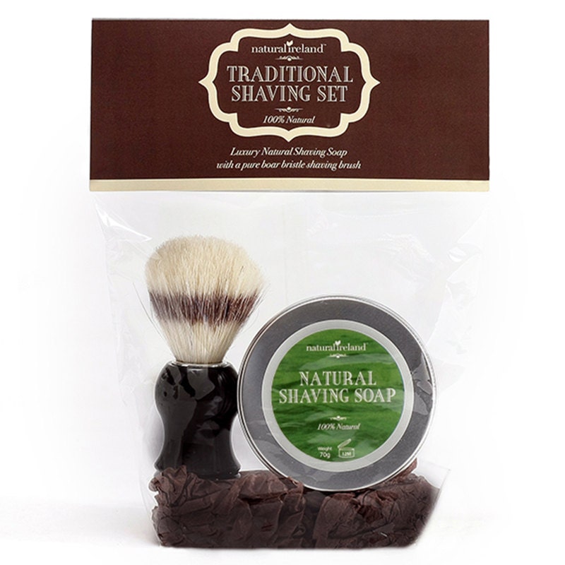 Traditional Shaving Gift Set With Natural Handmade Shaving Soap and