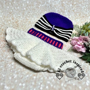 MADE TO ORDER, crochet Hmong baby girl diaper cover and turban hat, crochet baby girl diaper cover, crochet baby turban hat, baby skirt