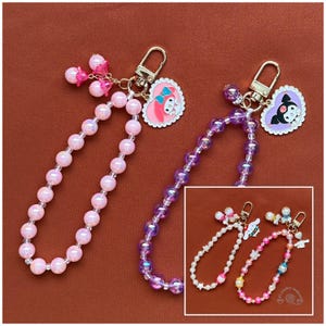 Pearl keychains, phone wristlets, beads keychains, keychain wristlets, pearl key wristlet, key rings, purse charms, key fob, READY TO SHIP