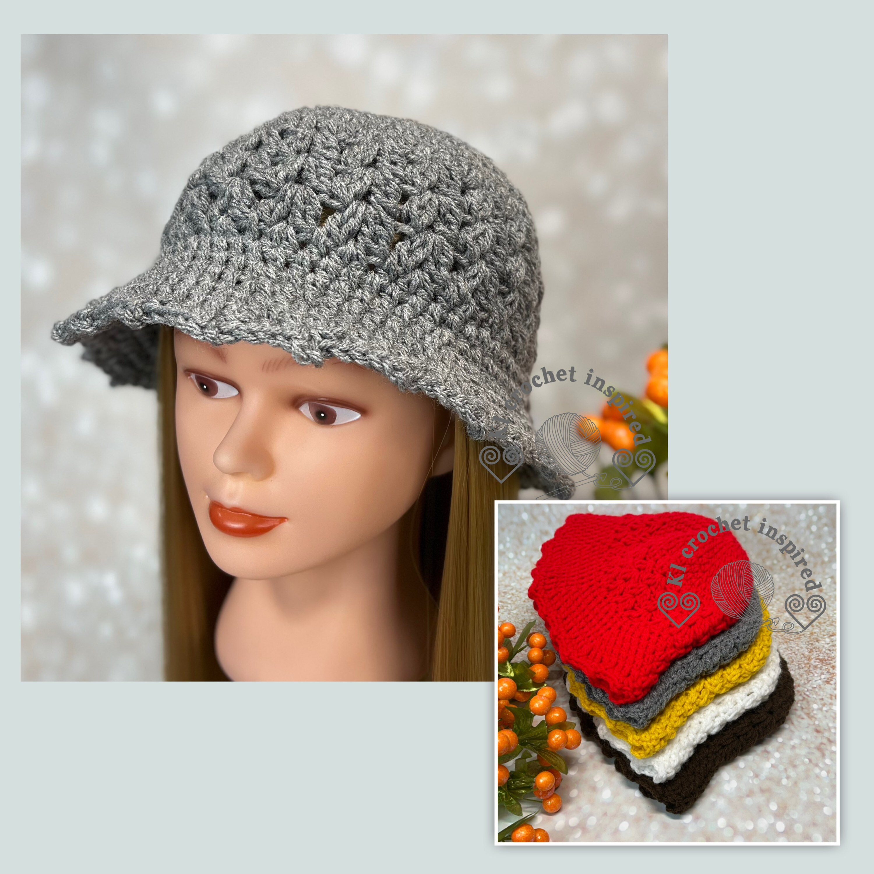 *MADE-TO-ORDER* Cracked bucket hat Full Steam Ahead Distressed denim bucket hat – Broken  main image 3