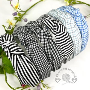 Knotted headbands, Hmong headbands, stripes headbands, fabrics headbands, twisted headbands, fabrics cover headbands, MADE TO ORDER