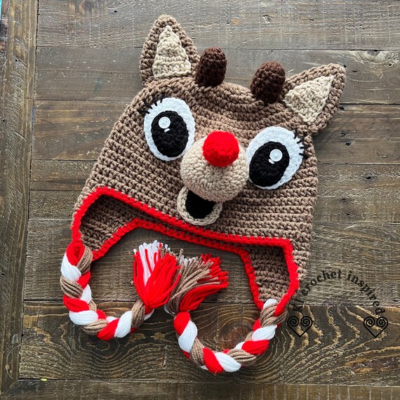 MADE TO ORDER, Crochet Reindeer Hat, Christmas Hat, Crochet Animal