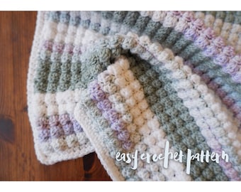 Bobble baby blanket | Beginner crochet pattern