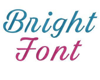 1 Sizes**Bright Font Embroidery design- 8 formats machine embroidery design - Instant Download machine embroidery pattern