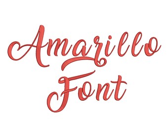5 Sizes**Amarillo Embroidery Font Embroidery design- 8 formats machine embroidery design - Instant Download machine embroidery pattern