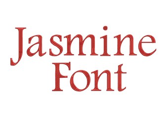 4 Sizes**Jasmine Embroidery Font Embroidery design- 8 formats machine embroidery design - Instant Download machine embroidery pattern