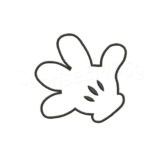 10 Tailles Formats Design 8 Mickey Mouse Mains Broderie Etsy