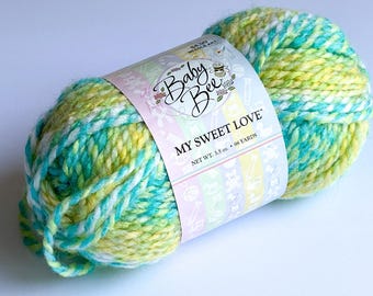 1 Skein: Baby Bee My Sweet Love - color Green/Yellow/04