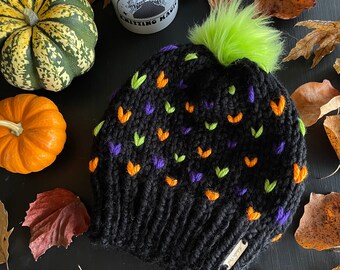 PREORDER: Halloween Beanie // Monster Mash // Halloweenie // Pom Hat // Women’s Beanie