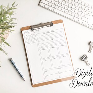 PRINTABLE // Monthly Organizer // Calendar Template // Month At A Glance // Modular Calendar // Digital Download // DIY // Organization