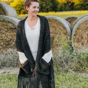 KNITTING PATTERN // Hope Shawl // Pocket Shawl // Pocket Scarf // Beginner Knitter // Chunky Knit // Knit Pocket Shawl Pattern image 5