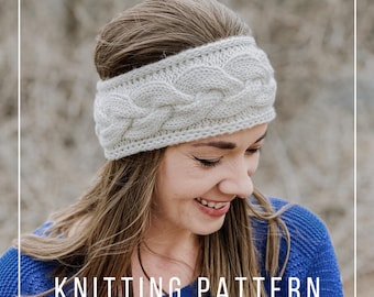 KNITTING PATTERN // Braided Cable Headband (Worsted) // Advanced Beginner Pattern // Headband Knitting Pattern // Cable Knit