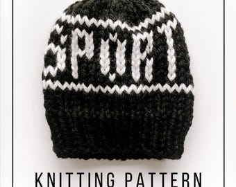 KNITTING PATTERN // "Sportsball" Beanie // Funny Knitting Pattern // Word Beanie Knitting Pattern