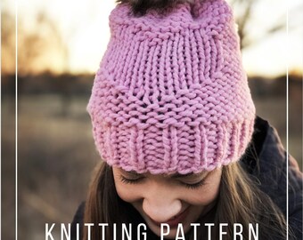 KNITTING PATTERN // Sweet & Simple Beanie // Valentine's Day // Beginner Knitter // Reversible Pattern // Heart Hat // Heart Beanie // DIY