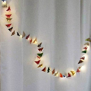 Origami Butterfly String Lights - 40 Hand-folded Butterflies per 7' strand of LED lights, Timer Option, Batteries Included. Free Shipping