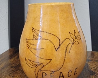 Gourd Art Bowl, Calabash Bowl, 4.5" Decorative Art Vessel