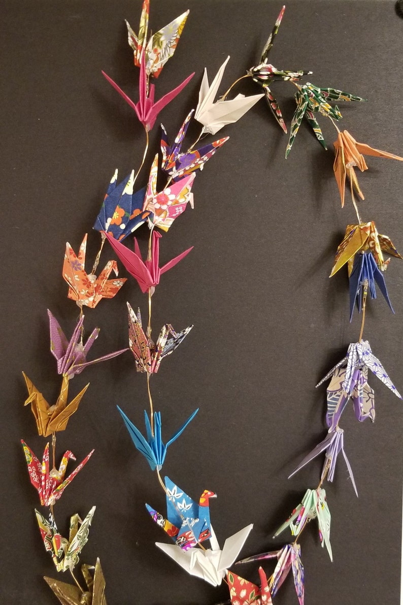 Mini 3x3 Origami Peace Crane String Lights 40 Handfolded Etsy