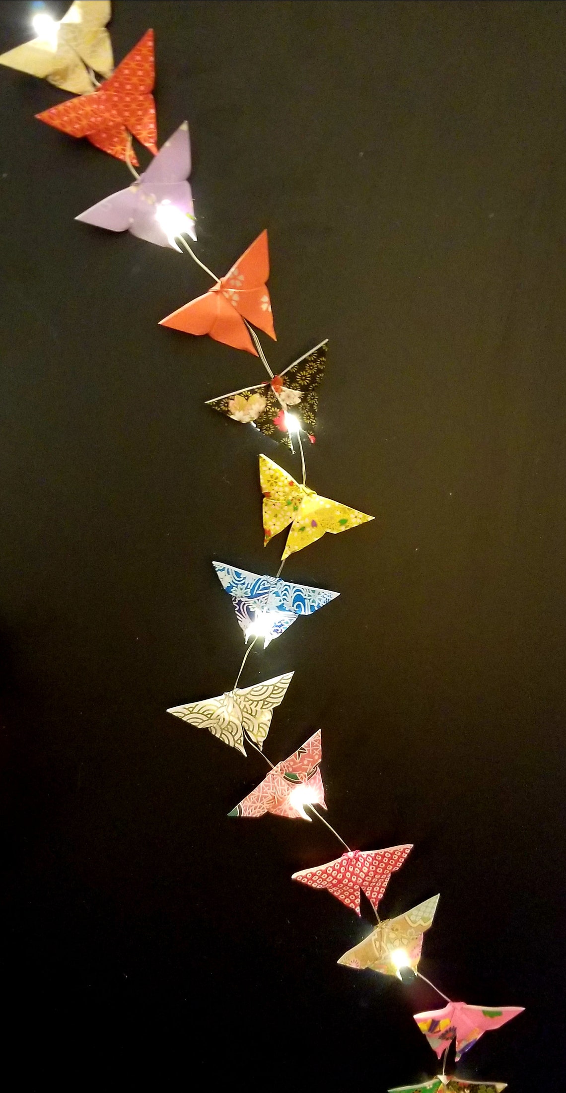 Origami Butterfly String Lights 40 Handfolded Butterflies Etsy UK