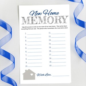 New Home Memory Game | Housewarming Party Game