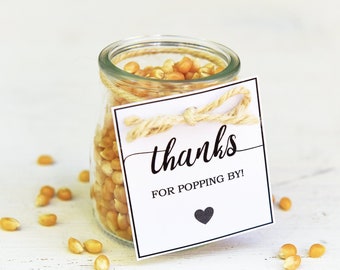 Thanks for Popping By Party Favor Tags | INSTANT DOWNLOAD