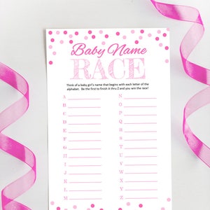 Baby Shower Game | &quot;Baby Name Race&quot; Game | Baby Girl Shower